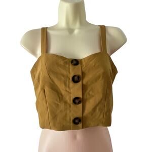 Love J Gold Crop Top Woman Size Small Wardrobe Basic Minimalist